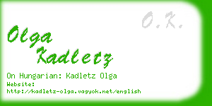 olga kadletz business card